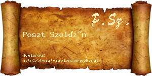 Poszt Szolón névjegykártya